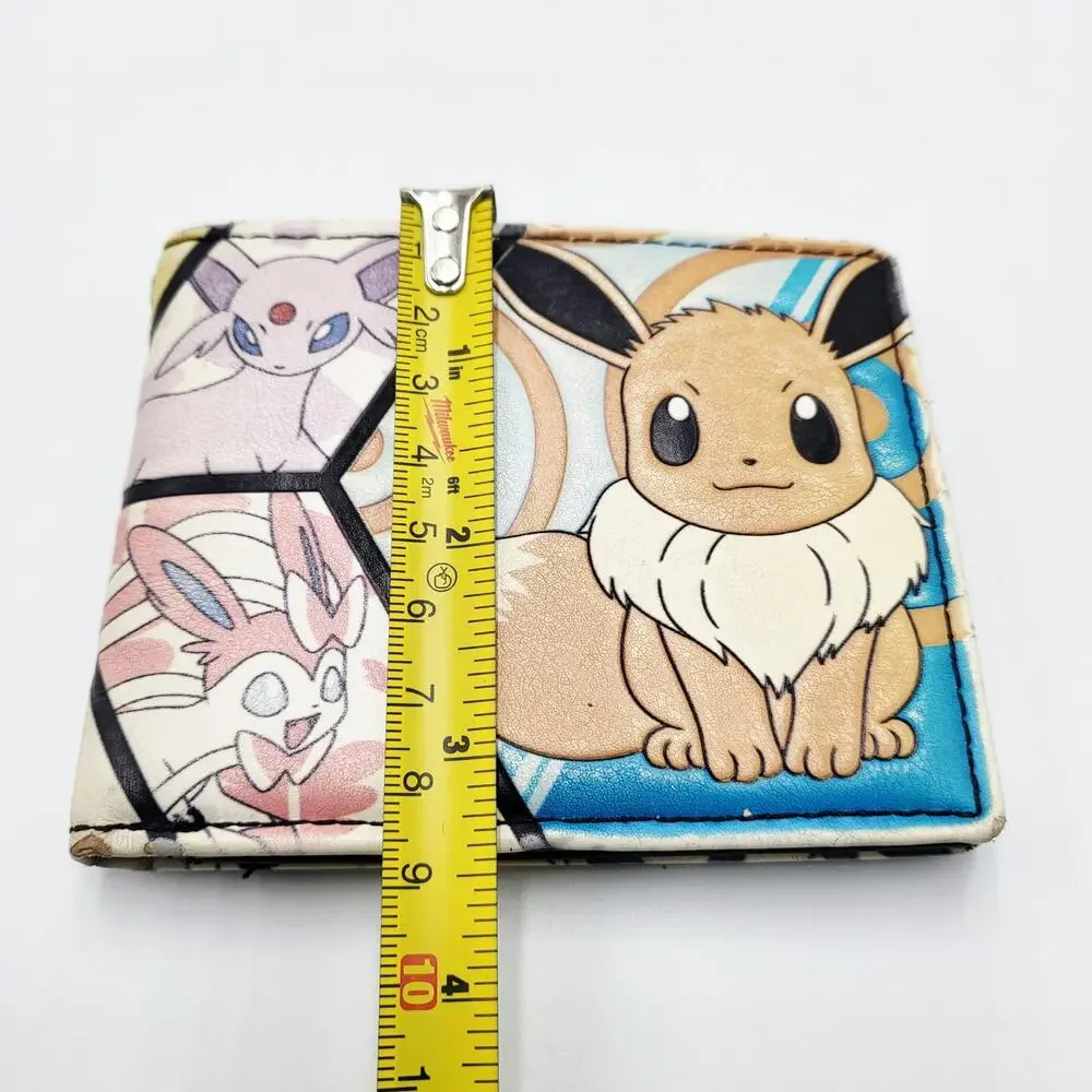 2016 Pokemon Eevee Evolutions Panel Faux Leather Bi-fold Wallet Espeon Sylveon - Picture 9 of 11